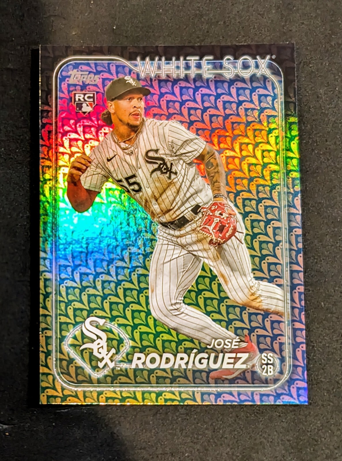2024 Topps Series 1 #86 Jose Rodriguez Easter Holiday Rainbow Foil Parallel RC