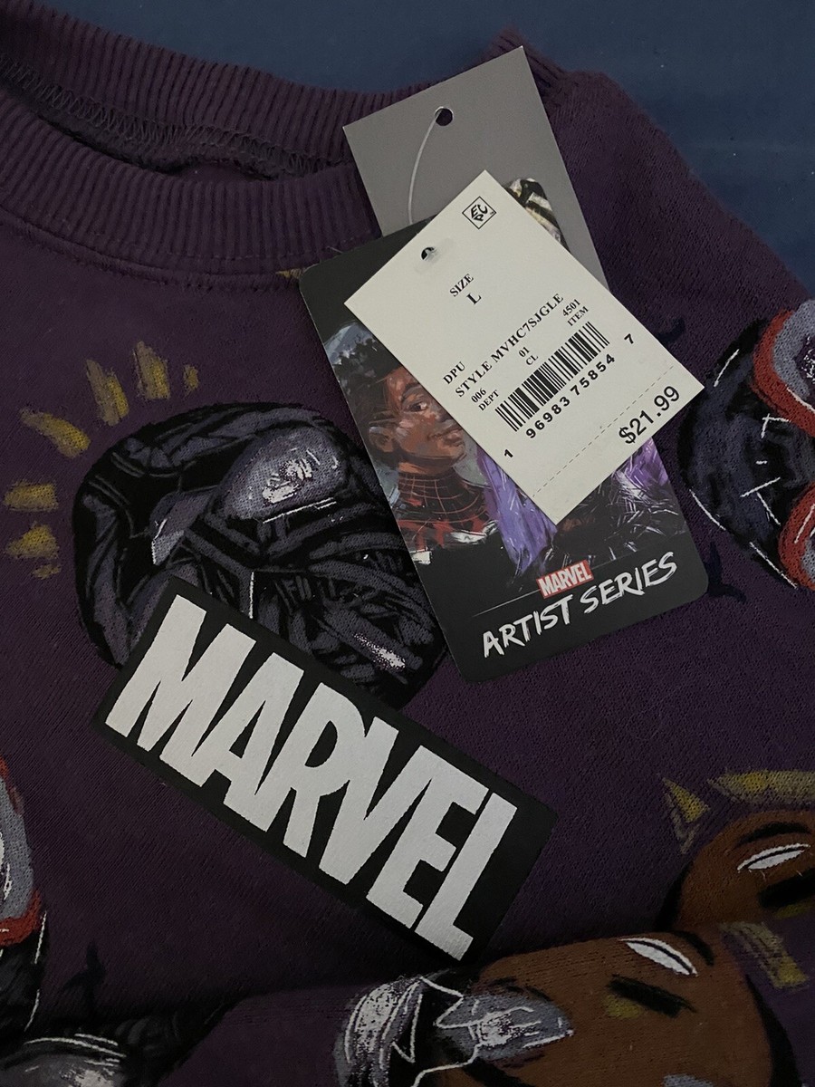 Marvel Black Panther Purple Sweatshirt Artist Series Nikkolas