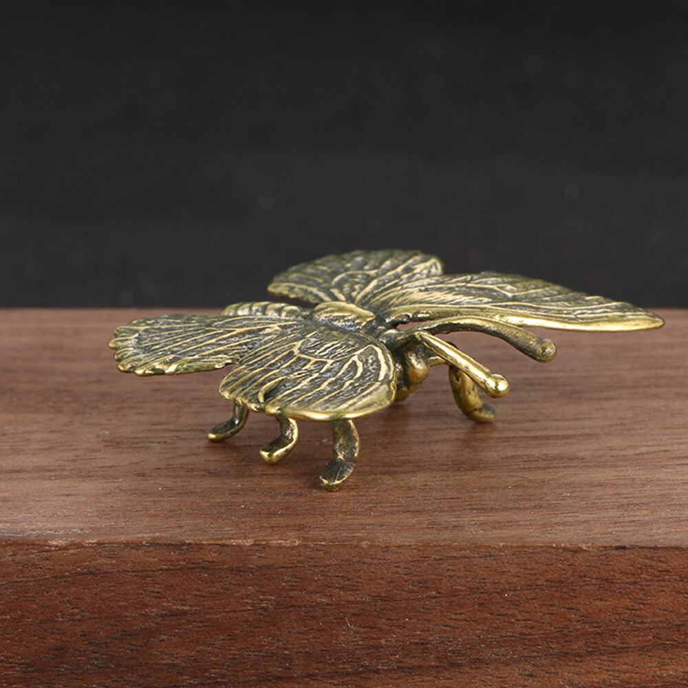 Brass Butterfly Figurine Small Statue Animal Figurines Toys House Decoration US