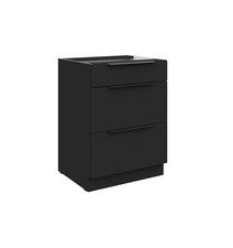 Küchen Unterschrank 60 cm SIENA Schwarz Vollauszug Soft-Close Küche Küchenzeile 