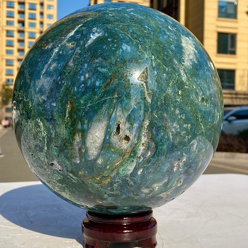 26.62LB Natural Water Grass Agate Crystal Ball Quartz Energy Ball - Picture 4 of 15
