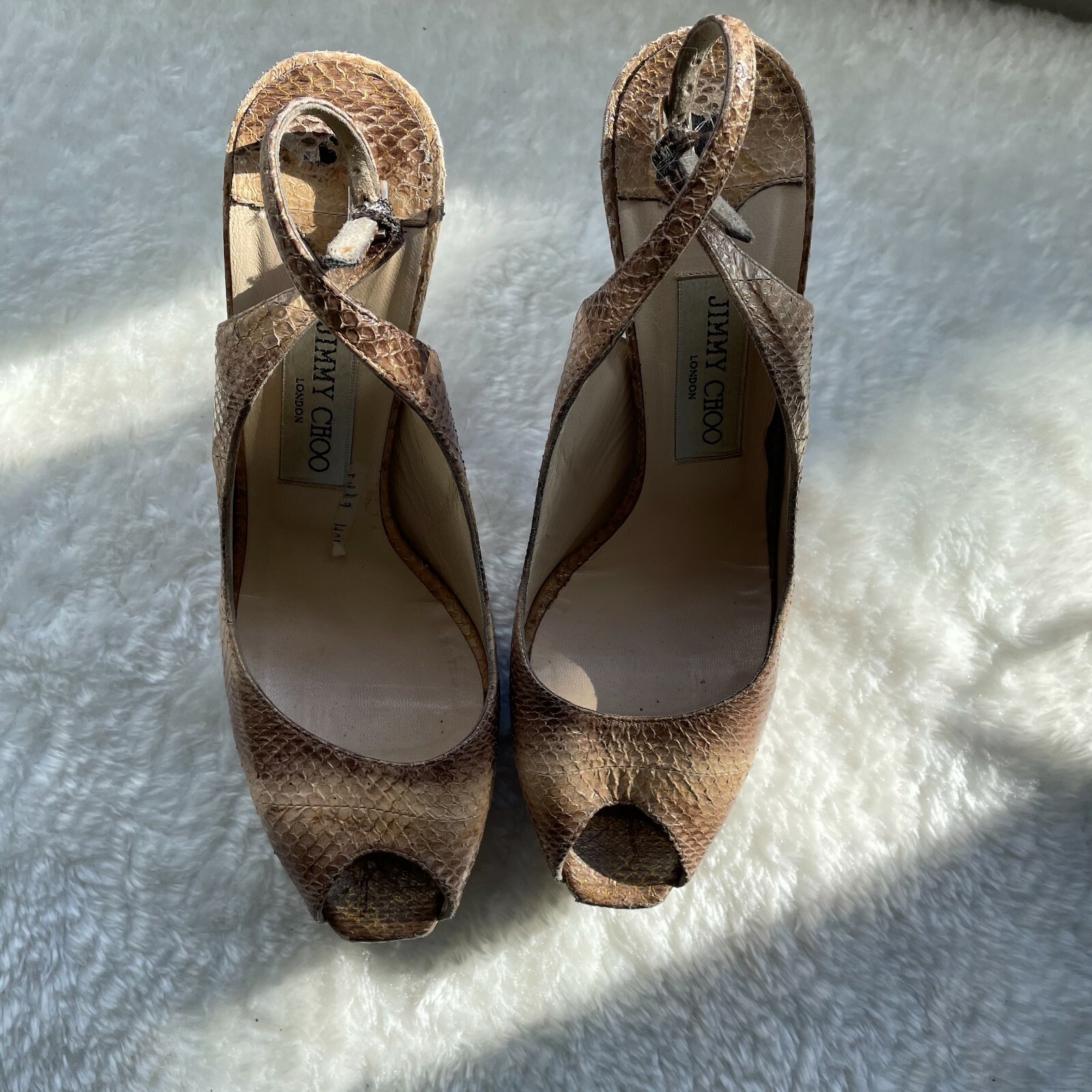 Jimmy Choo Python Platform Heels - 38.5 - image 3