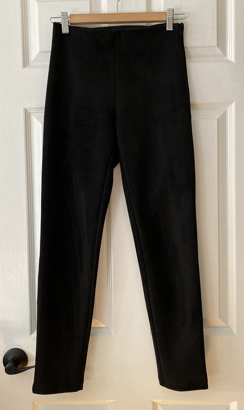Banana Republic Devon vegan faux suede slim pants leggings high waist black 0