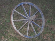 Antique Primitive Country Farm Home Art Garden Yard Wood Cast Iron Wheel Barrel