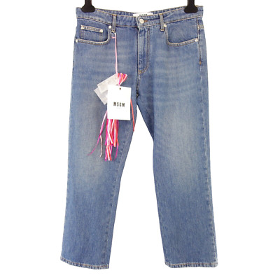 MSGM Milano Jeans Damen Hose Jeanshose Cropped Gr IT 44 DE 38 M Blau Np240 Neu