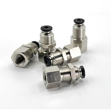 Pneumatic Bulkhead One Touch Fitting Connector Tube OD 1/8 OD x 1/8  NP T  5 pcs