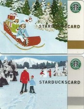 GREECE  Starbucks cards OLD   Rush Delivery + Winter Walk   2007 - VERY RARE 