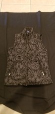 Women Indigo Black Quilted Zip Front Vest Size M