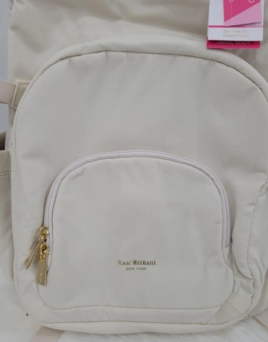 New BAG RARE Viral Isaac Mizrahi Backpack Ivory White Holds 40oz Stanley Tumbler - Picture 3 of 8