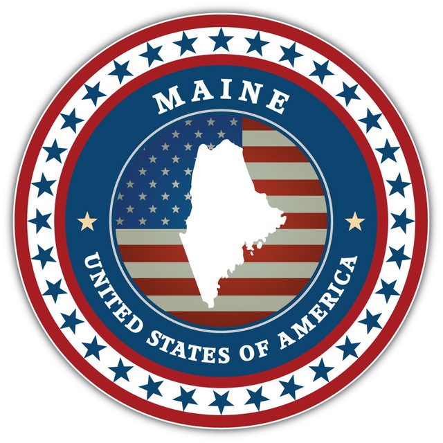 Maine USA State Flag Emblem Car Bumper Sticker Decal "SIZES" eBay