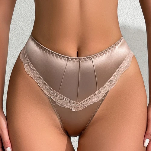 Damen-Slips Spitze Satin Seide Höschen Dessous nahtlos Unterwäsche Tanga Slips P - Bild 16 von 29