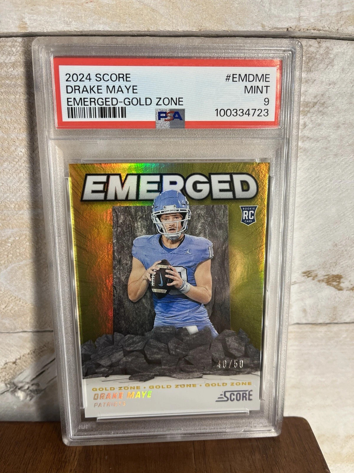 Drake Maye Panini Score Emerged #EMDME Gold Zone