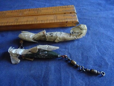 2 VINTAGE NAMED C FARLOW WYE LEADS WITH SOME ORIGINAL PAPER REMNANTS
