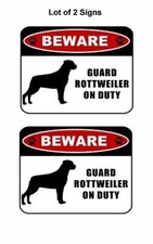 PCSCP 2 Count Beware Guard Rottweiler Silhouette on Duty 11.5 inch x 9 inch La