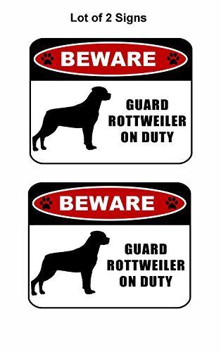 PCSCP 2 Count Beware Guard Rottweiler (Silhouette) on Duty 11.5 inch x 9 inch La - Picture 1 of 5