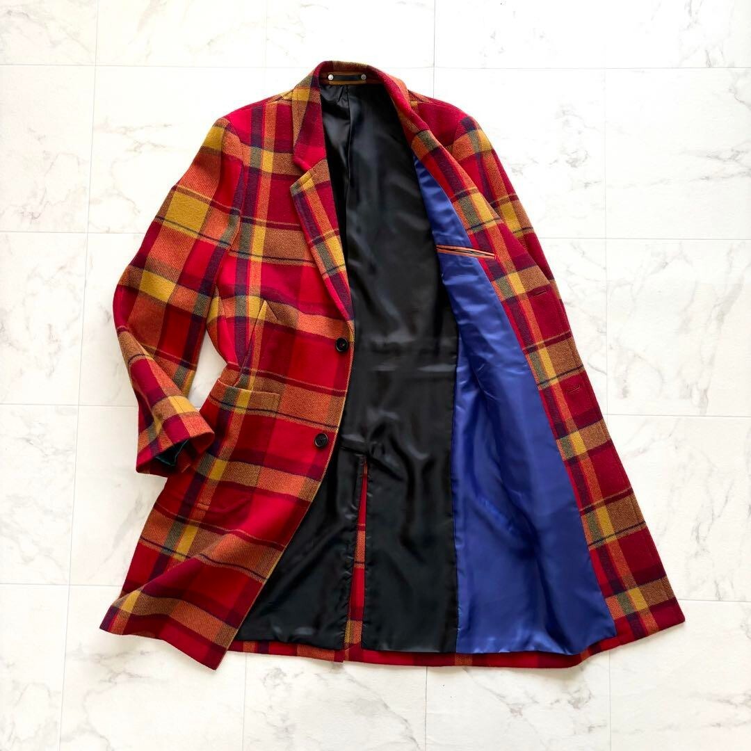 Paul Smith PS Chester Coat Jacket Men Sze L blanket Plaid Paul Smith PS Chester Coat Jacket Men Sze L blanket Plaid