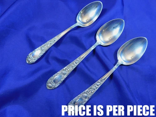 S. KIRK & SON ROSE STERLING SILVER TEASPOON - GOOD CONDITION