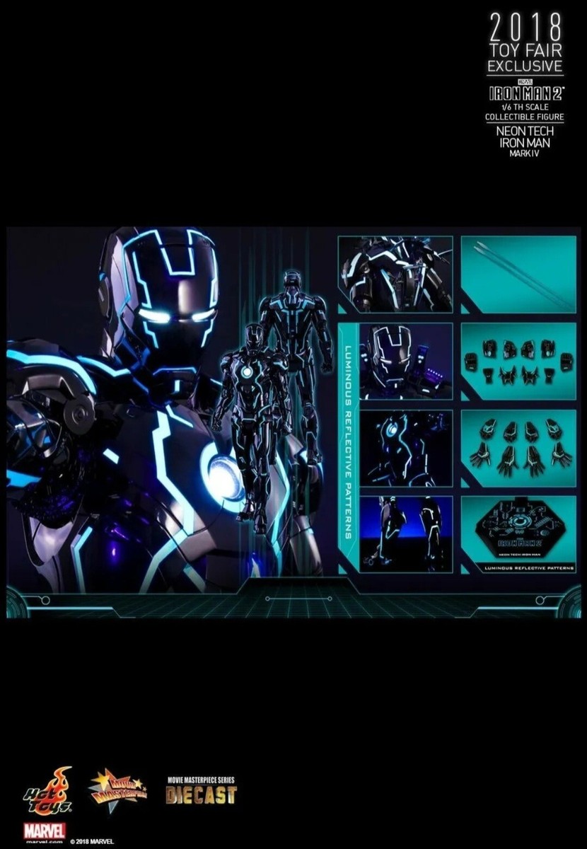 Hot Toys Iron Man 2 - Neon Tech Iron Man Mark IV 1/6th Scale