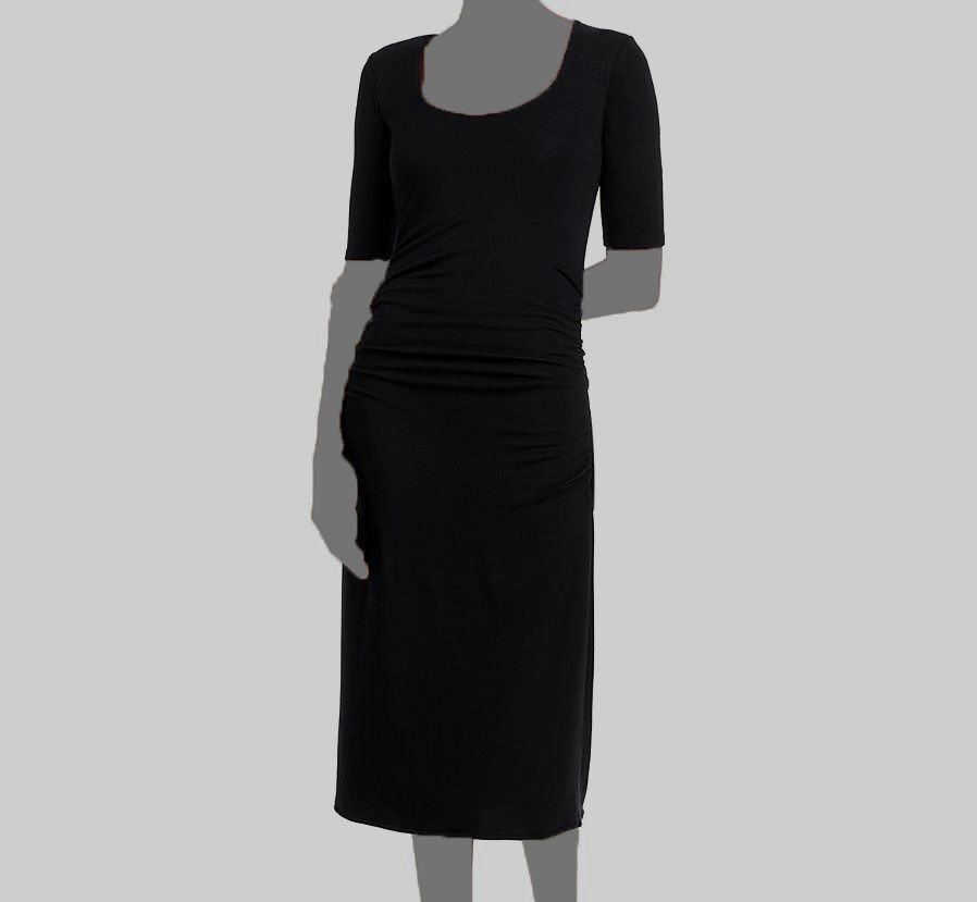 $225 Rebecca Taylor Women's Black Scoop Neck Ruched Midi Dress Size US S | eBay $225 Rebecca Taylor Women's Black Scoop Neck Ruched Midi Dress Size US S | eBay