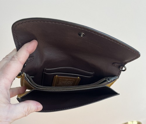 COACH 1941 GloveTanned Leather Clutch Wristlet 29770 Mustard Golden yellow - Picture 15 of 24
