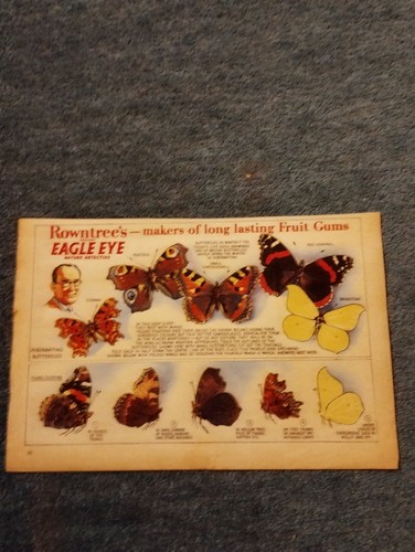A2P Ephemera 1952 Werbung Rowntrees Obstgummis Schmetterlinge
