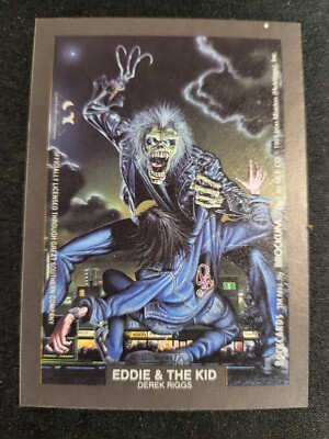 1991 Brockum Rockcards IRON MAIDEN STICKER Eddie And The Kid card 