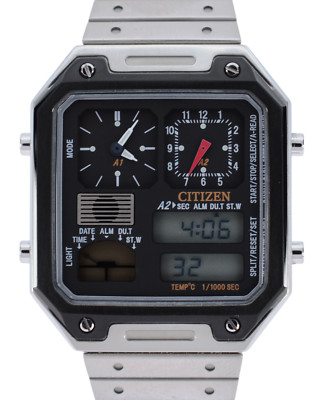 NIB 2022 Citizen Men's 33.5mm Stainless Steel Ani-Digi Temp Watch