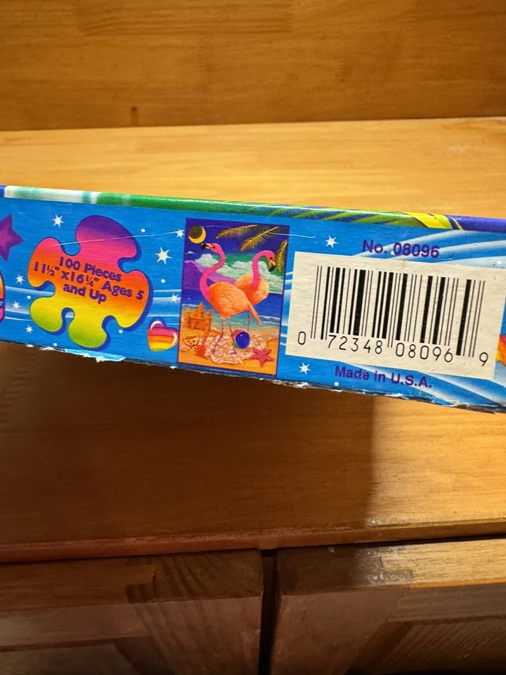 Vintage 1990s Lisa Frank Jigsaw Puzzle 100 Pieces Rose Art Flamingos Beach 08096 - Image 3 of 4