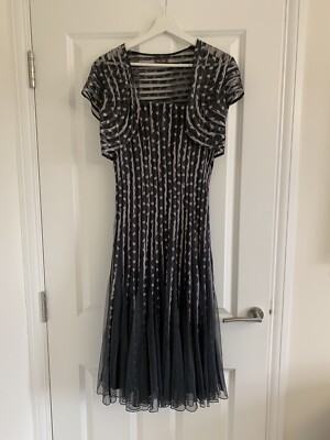 PHASE EIGHT Dress & Bolero 10 Tapewor Ribbon Stephanie Wedding Outfit Party NWOT
