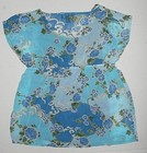 Girls Cute Fun Blue White Lined Top Shirt Blouse Floral Print Sz XL 16 School — photo 5