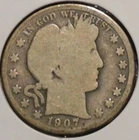 Silver Half Dollar - Barber - 1907-S (Tougher date)