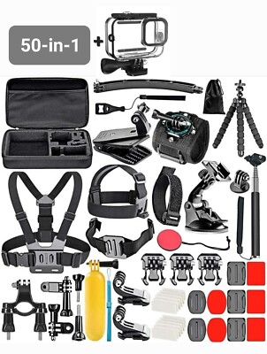 50 pcs +Waterproof Case for Gopro Hero 13 12 11 10 9 Action Camera Accessories