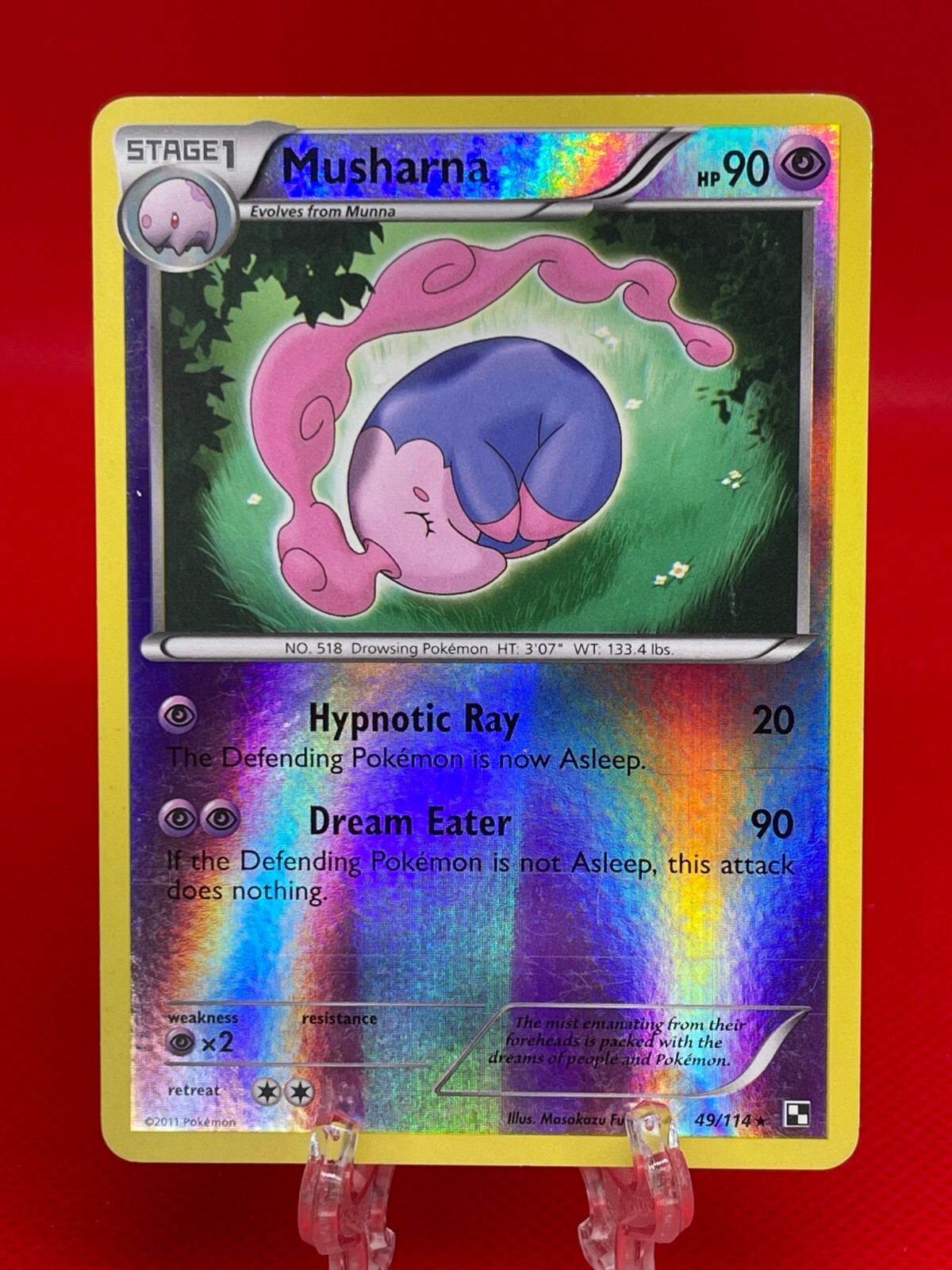 Pokémon TCG Musharna Black and White 49/114 Reverse Holo Rare  English 2011 LP