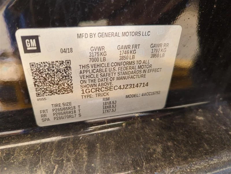 2018 Chevrolet Silverado 1500 LH Door Black Used 394497 89000 Miles Foto 4 de 4