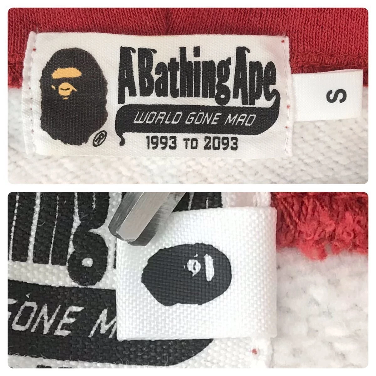 A BATHING APE (BAPE) Felpa con cappuccio full zip BAPE check camo Shark Red A Bathing Ape taglia S usata 2504SM