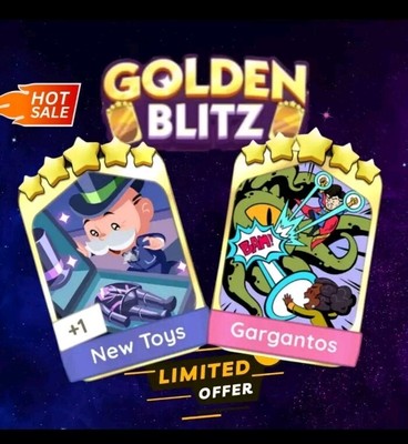 MO_NOPOLY GO New Toys & Gargantos Gold Stickers 4 Stars Cards    Instant 