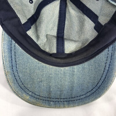 Vintage Y2K 2000 Denim Strapback Rhinestone Hat Cap Adjustable One