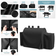 #8080 Grill Cover w/ Zipper for Char-Griller 5050, 5650, 93560, 600D Heavy Duty