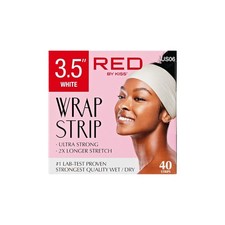 Red by Kiss Hair Wrapping Strip, Ultra Strong 2X Longer Stretch, 3.5", White