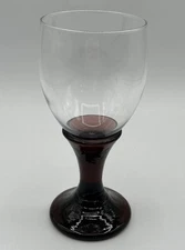 Fire and Light Art Glass Purple Plum  Water/Wine Goblet 7” - Signed Vintage