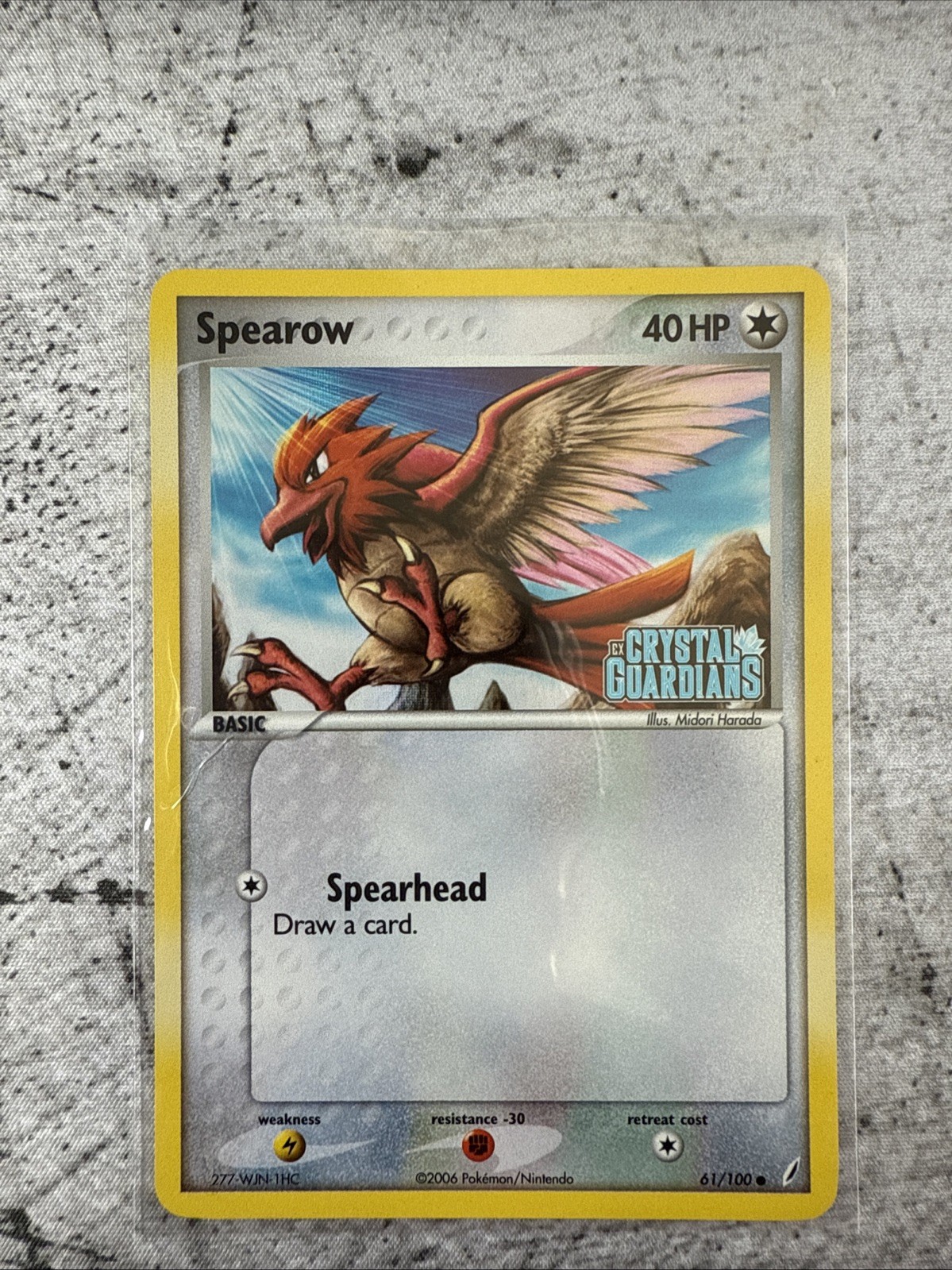 2006 SPEAROW 61/100 Ex Crystal Guardians Pokémon Card REV HOLO-STAMPED NM/M