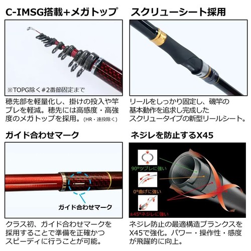 Japan NEW DAIWA Iso Rod 21 Hatou 1-53・N Fishing Pole 5.3m Red - Picture 3 of 5