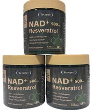 3-Pk - Tecepec - 500mg - NAD+ - Trans-Resveratrol Healthy Skin Aging |EXP 03/28|