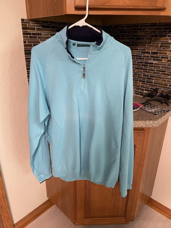 Bobby Jones Teal Quarter Zip Pullover Size XL Peruvian Pima Cotton