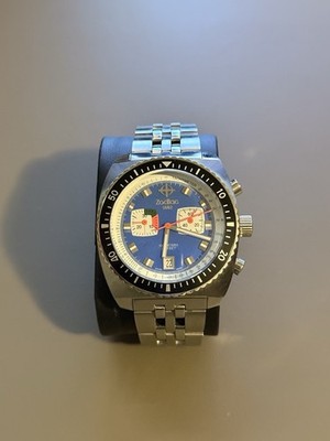 Zodiac Sea Dragon Chronograph Blue Panda Dial Quartz 100m No Box