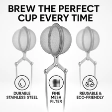 Tea Infuser 3 Pack Stainless Steel Mesh Ball Strainer with Handle for Loose Leaf