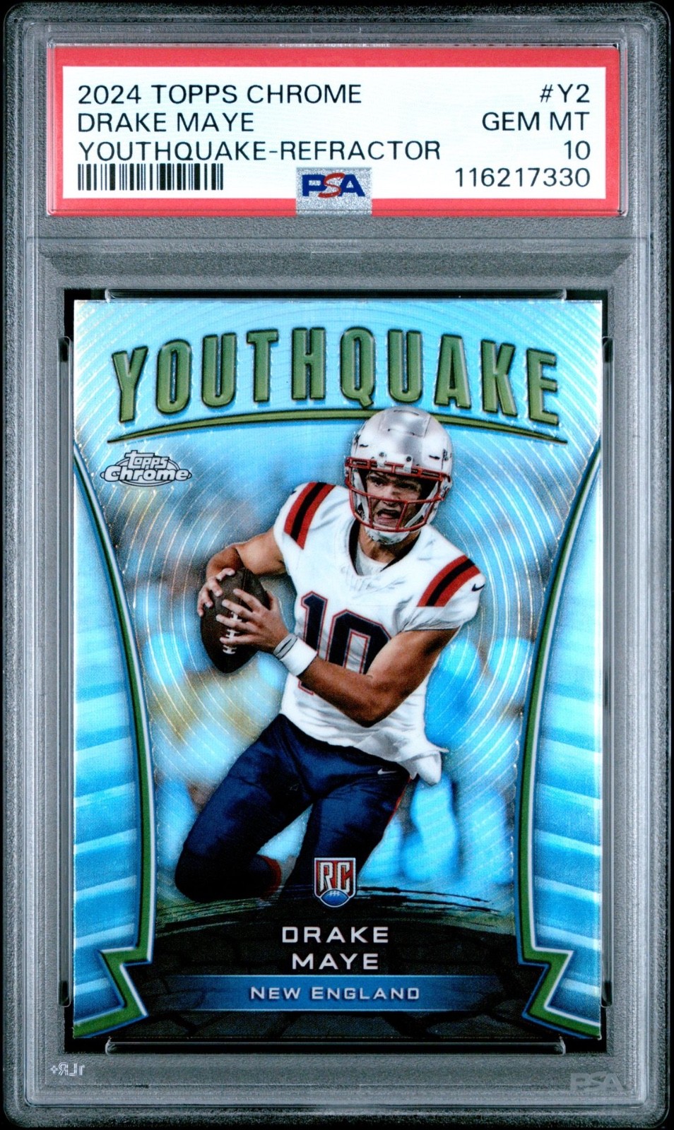 2024 Topps Chrome Drake Maye Youthquake Refractor #Y-2 Rookie PSA 10 Gem Mint