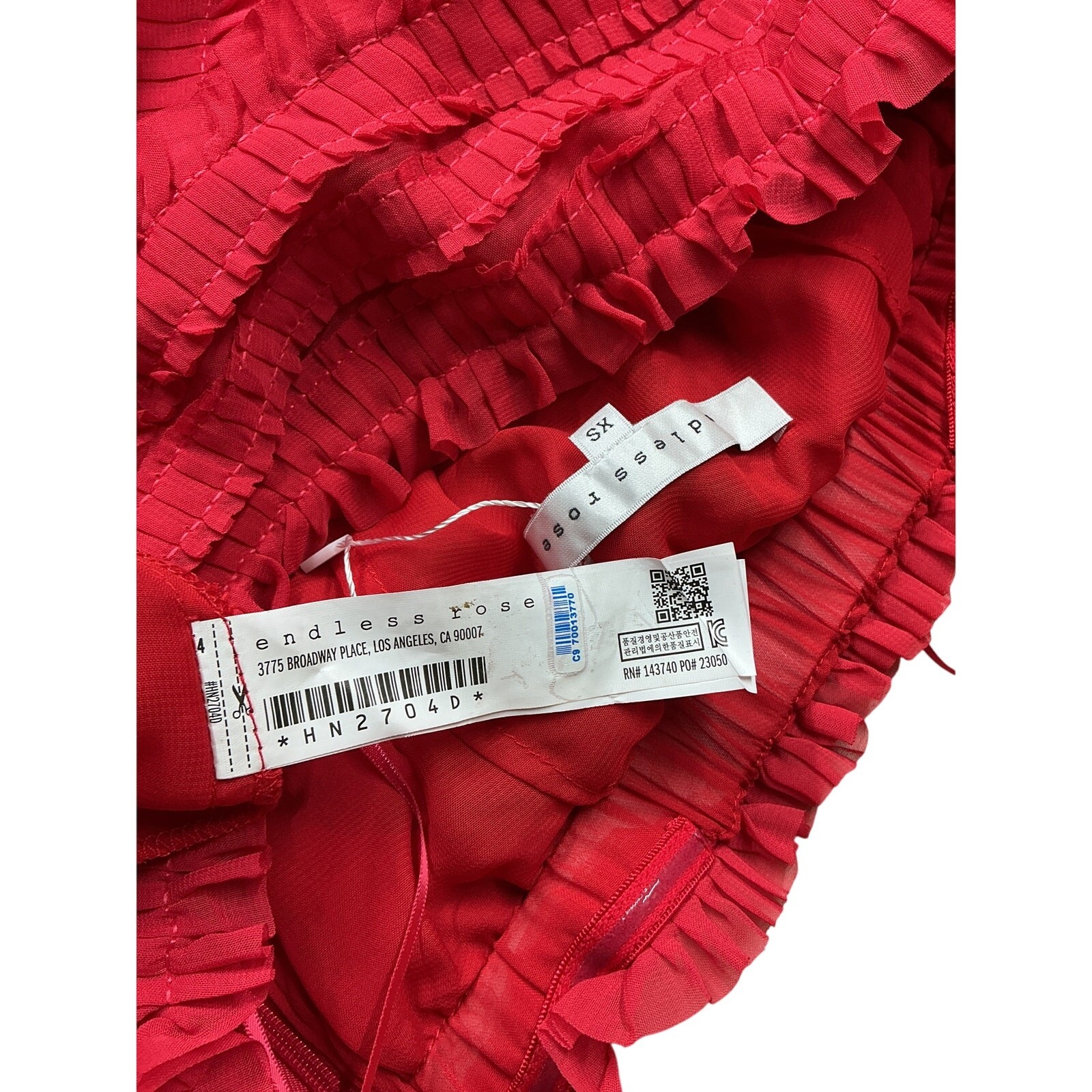 Endless Rose Red Polyester Strapless Ruffled Maxi… - image 4