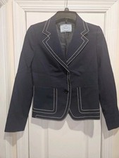 Prada Milano Women's Ss 2015 Blazer Jacke Navy Blue Stitched SZ 38 ART P597CI
