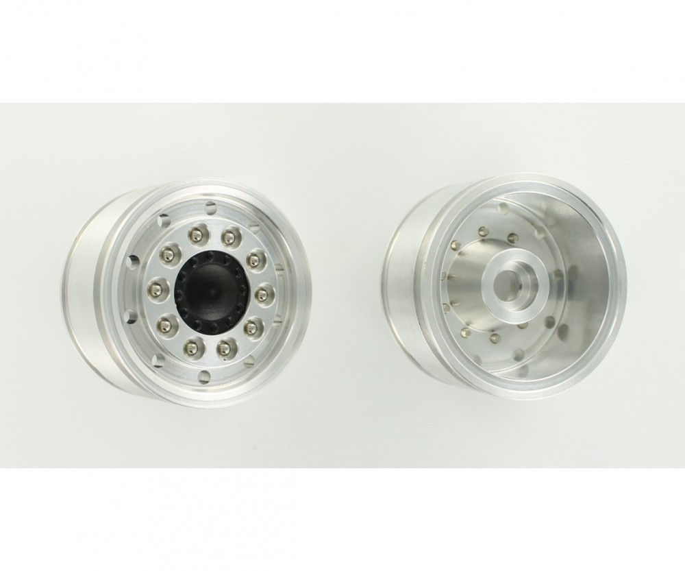 Carson 500907159 - 1:14 Aluminum Front Wheel Rim Wide/Round (2) - New